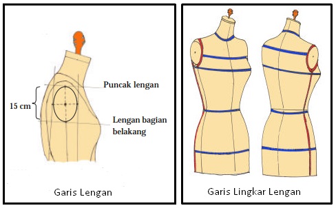 Gambar garis lengan & lingkar lengan